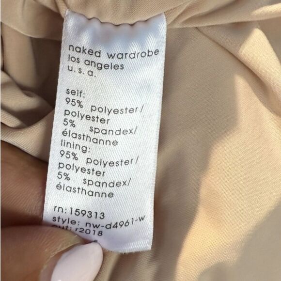 Naked Wardrobe Gold Maxi Pencil Skirt Ruched Cocktail Sz S - Picture 8 of 9